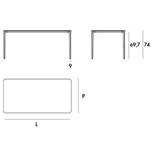 Mesa Slim 20 rectangular aluminio Sovet Italia