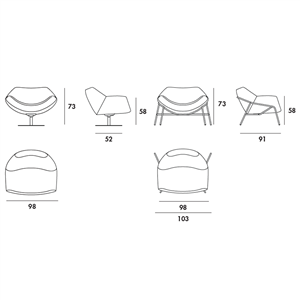 Sillón Alisia sin reposacabezas Sovet Italia