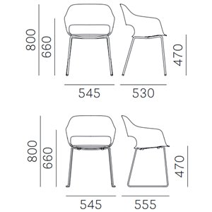 Sillón Babila acero tapizada Pedrali