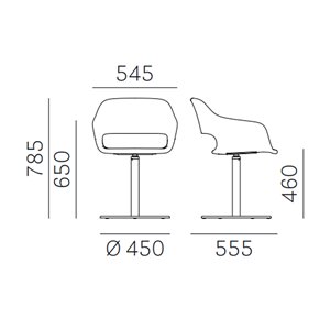 Sillón Babila giratoria tapizada Pedrali