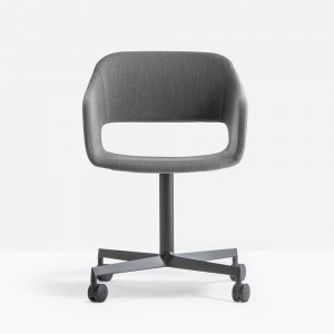 Sillón Babila con ruedas tapizado Pedrali