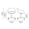 Sillón Babila con ruedas tapizada Pedrali