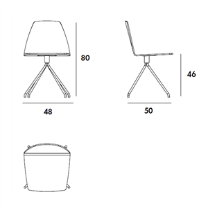 Silla Sila Trestle tapizada Sovet Italia