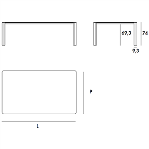 Mesa Kodo rectangular Sovet Italia