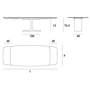 Mesa Palace shaped extensible cristal Sovet Italia