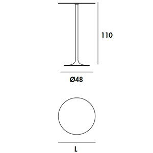 Mesa alta Flûte Bar Cristal Sovet Italia