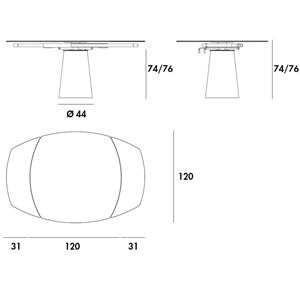 Mesa Totem extensible cerámica Sovet Italia