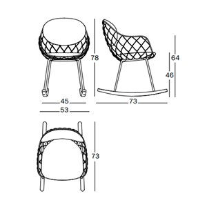 Silla Mecedora Cojines Piña Magis