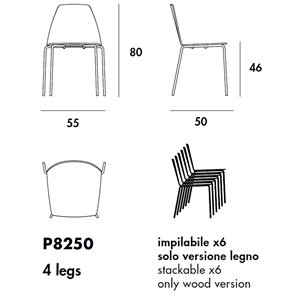 Silla Sila cuatro patas Sovet Italia