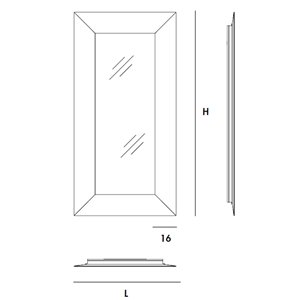 Espejo Denver rectangular cerámica Sovet Italia