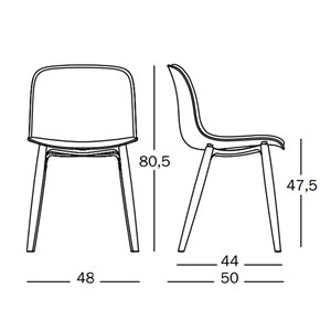 Silla Troy Tapizada Madera Magis