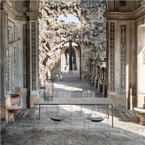 Mesa Slim rectangular cerámica Outdoor Sovet Italia