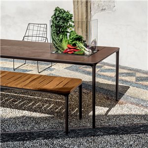 Mesa Slim rectangular cerámica Outdoor Sovet Italia