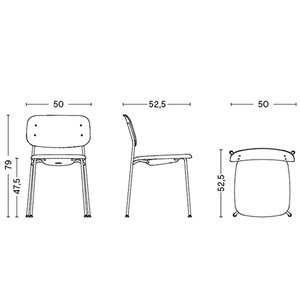 Silla Soft Edge 40 asiento tapizado Hay
