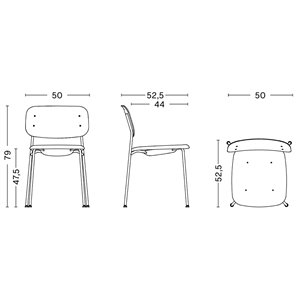 Silla Soft Edge 45 asiento tapizado Hay