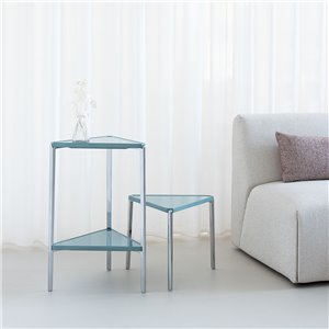 Aux Tri: Aluminio pulido/Concrete Azul claro 9022