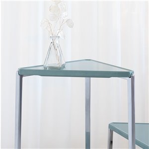 Aux Tri: Aluminio pulido/Concrete Azul claro 9022