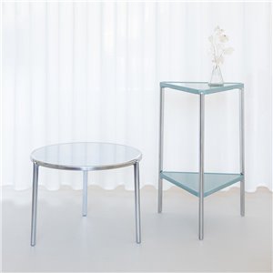 Aux Tri: Aluminio pulido/Concrete Azul claro 9022