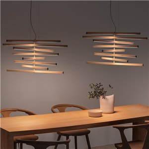 Lámpara suspensión Rhythm Vertical Madera Vibia