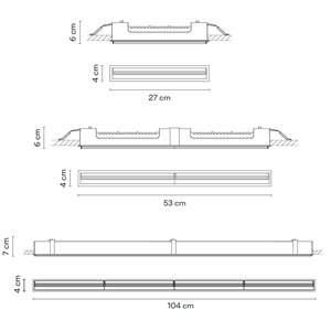 Lámpara techo Line Wall Washer Trim Vibia