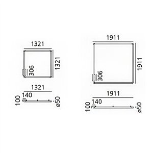 Aplique/Plafón Alphabet of Light cuadrado Artemide