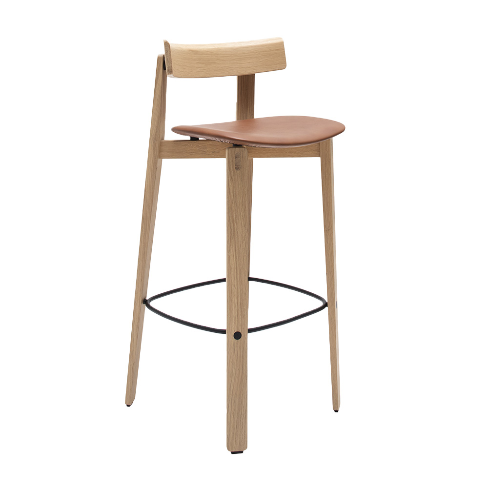 Taburete con Respaldo Nora Tapizado Gazzda