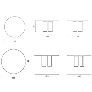 Mesa redonda Naca aluminio moteado Fast