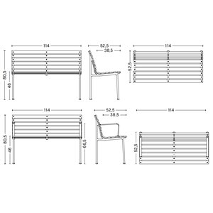 Banco Traverse Dining Hay