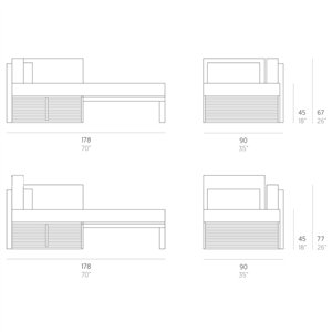 Sofá modular 2 Dna Gandia Blasco