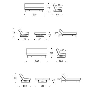Sofá cama Fraction liso Innovation Living