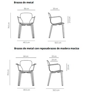 Sillón Ears base cuatro patas metal Viccarbe