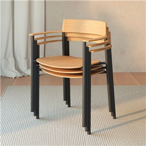 Sillón Perxa apilable madera Viccarbe