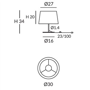 Lámpara sobremesa Drum FM iluminación