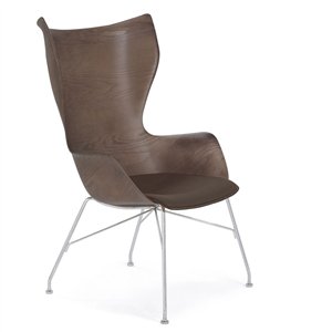 Sillón K/Wood Cuero Kartell