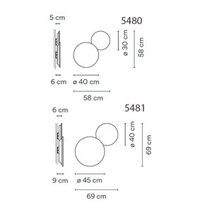 Lámpara aplique Puck Wall Art doble liso Vibia