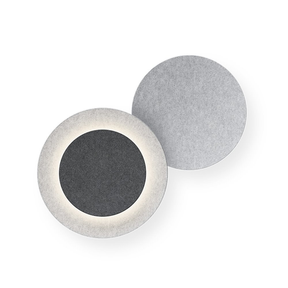 Lámpara aplique Puck Wall Art doble liso con aro Vibia