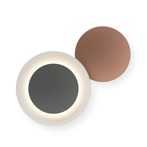 Lámpara aplique Puck Wall Art doble liso con aro Vibia