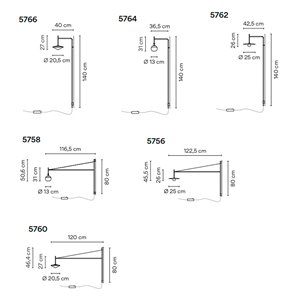 Lámpara aplique Tempo pulsador en cable Vibia
