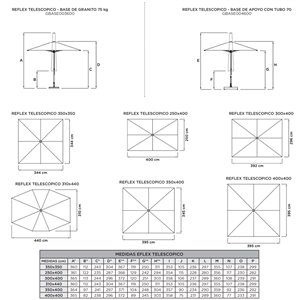 Parasol Reflex telescópico Fim