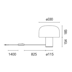 Lámpara mesa Bellhop Glass T Flos