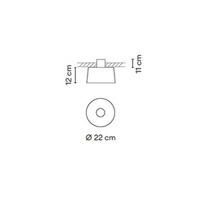 Lámpara techo Tube empotrada Vibia