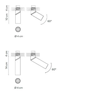 Lámpara techo Bind Orientable 4cm Vibia