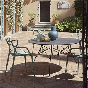 Mesa Glossy Outdoor redonda Kartell