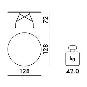Mesa Glossy Outdoor redonda Kartell