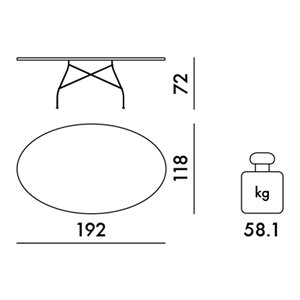 Mesa Glossy Outdoor ovalada Kartell