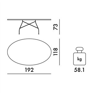 Mesa Glossy mármol ovalada Kartell