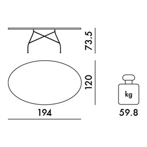Mesa Glossy ovalada cristal Kartell