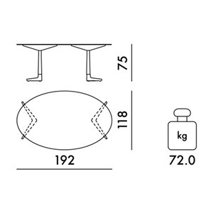 Mesa Multiplo XL ovalada Kartell
