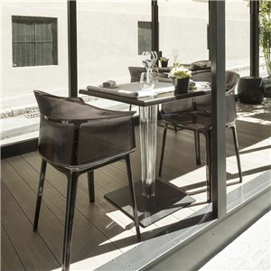 Mesa TopTop cuadrada base cuadrada Kartell