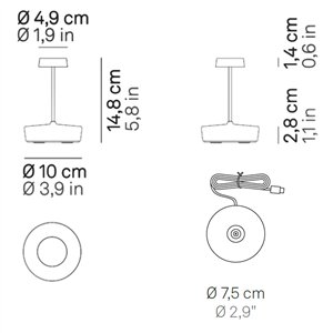 Lámpara sobremesa Swap mini Zafferano
